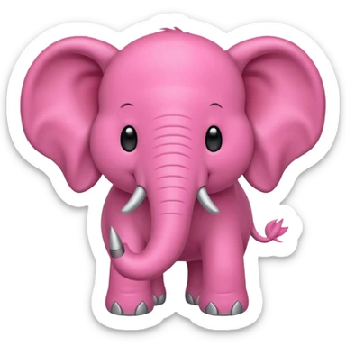 crear un emoji de un elefante rosadito sticker
