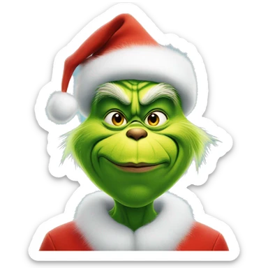 the grinch kiss santa sticker