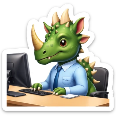 office triceratops sticker