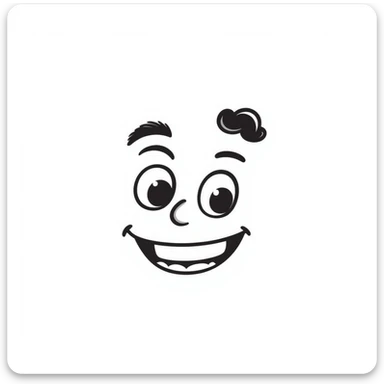 grinning face hand drawn doodle style sticker