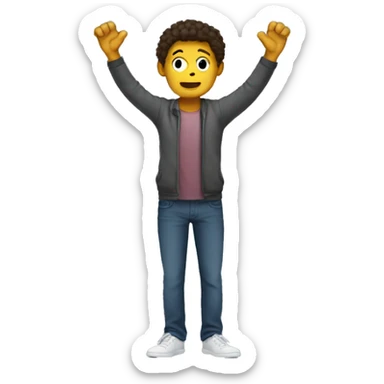 Person standing with arms up  because theyre confused sticker