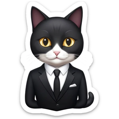 Cat in a black suit with the inscription PrimeCopy sticker
