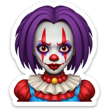 palhacinha sangrenta assassina pele negra de cabelo liso sticker