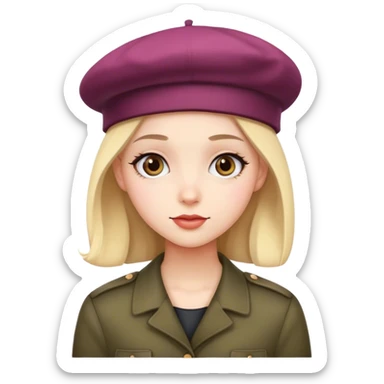 A girl with a beret  sticker