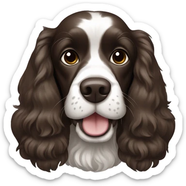 Cocker spaniel dark brown monochrome  sticker