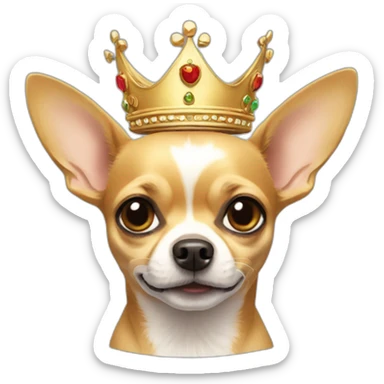 Chihuahua with a crown on his head sticker
