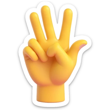 3D emoji-style hand in the 👌 pose, but the index finger is curled downward like a hook, thumb resting over it (not forming a circle), and the other fingers extended upright, transparent background sticker