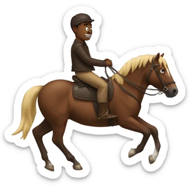 Poop riding a horse sticker
