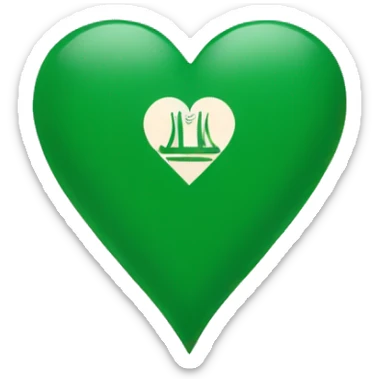 Green heart with ahli Jeddah flag  sticker