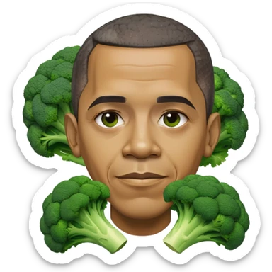 Obama made of broccoli sticker