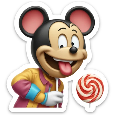 mickeymouse sucking a lollypop sticker