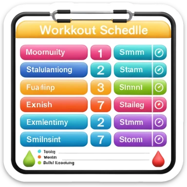 workout schedule sticker