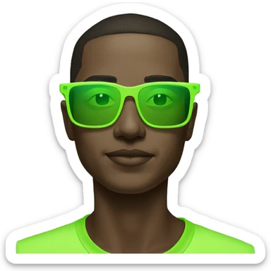 Green Neon-colored sunglasses with slim rectangle frames sticker