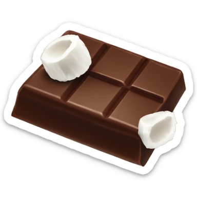 chocolate bar with coconut sticker