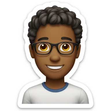 boy with glasses and dimples smiling sticker