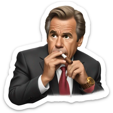 Nick Saban smoking a cigar sticker