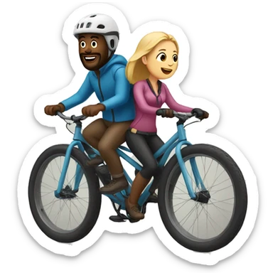 white guy and woman riding on a fat bike sticker