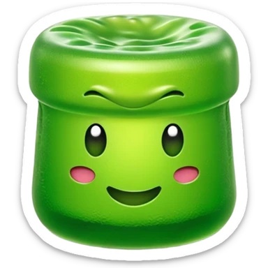 Green gross gelatin in a mold sticker