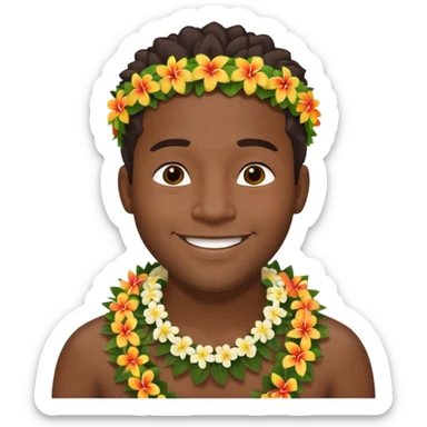 hawaian black man sticker
