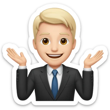 excited office boss sticker