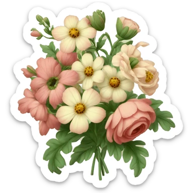 Pretty Vintage flowers sticker