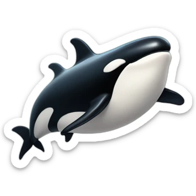 Anthropomorphic killer whale sticking out its tongue sticker