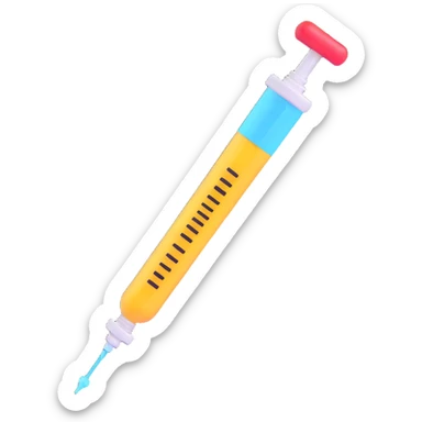 syringe, 3D emoji style sticker