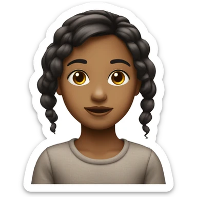niña con ojos cafes y pelo negro largo y liso  sticker