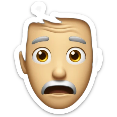 shocked man, looking upward with a shocked face sticker