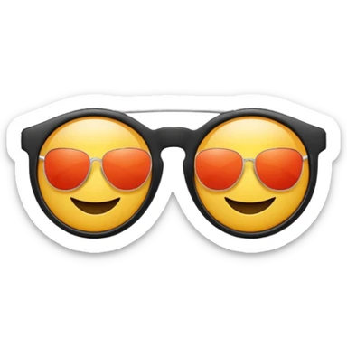 A pair of sunglasses with a smile, reflecting the summer fun. sticker