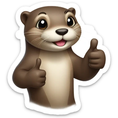 cute hand-drawn otter thumbs up sticker