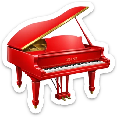 red piano sticker
