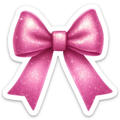 pink glitery bow sticker