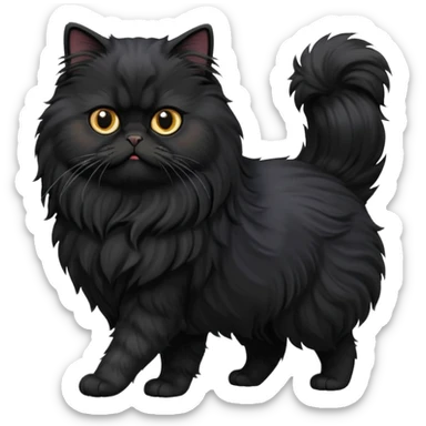 Black Persian Cat walking sticker