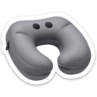 A compact inflatable travel pillow with a sleek surface and adjustable firmness. sticker