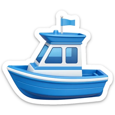 blue plastic toy boat sticker