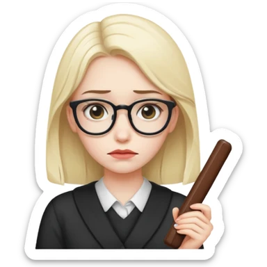 sad girl with geek bar sticker