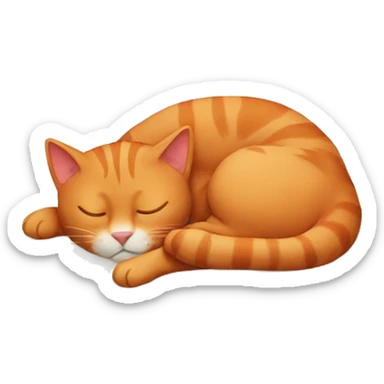 Sleeping red cat sticker