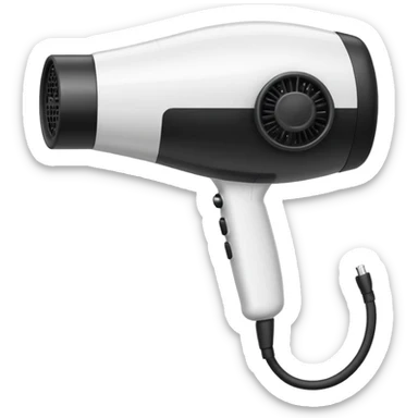 hair dryer with a cord, emoji style sticker
