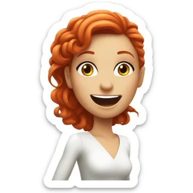 Red head girl partying in white limo sticker