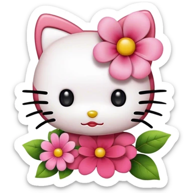 hello kitty with flower sticker