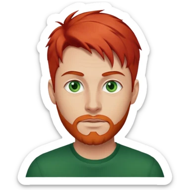 hombre de 30 anos con el pelo pelirrojo y ojos verdes sticker