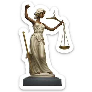 blind lady justice statue sticker