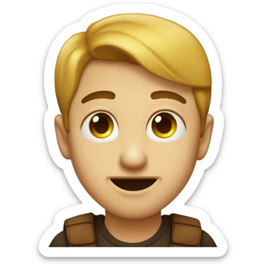 Crea un emoji amarillo con ojos marrones lanzando un beso  sticker