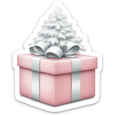 Light pink Christmas gifts under a white Christmas tree  sticker