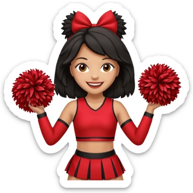 Black and red cheer D sticker