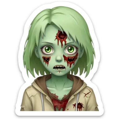a zombie girl still cute and fine sticker