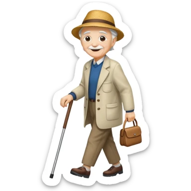 IDOSO COM BENGALA ANDANDO sticker