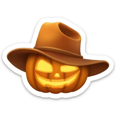 Jack o lantern with a Cowboy hat  sticker