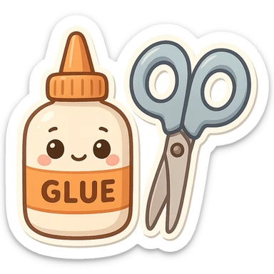 craft glue and scissors sticker